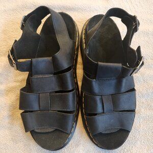 Dr. Martens Flash Fisherman Sandals, Black Leather US13